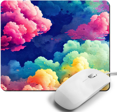 Printile COLERFULL MOUSE PAD Non Slip Base Mousepad(Pink&Green&Yeiiow)