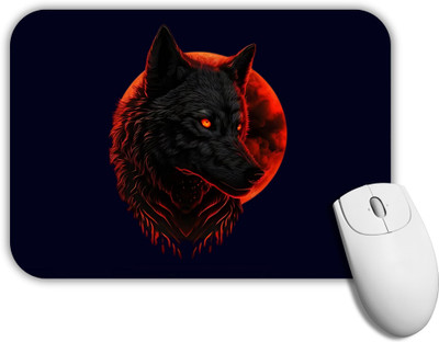 GROOFIEZ Lone Wolf Mouse Pad Non-Slip Rubber Base for PC Laptop (9x7 inch) Non Slip Base Mousepad(Black)