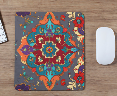 ELIFF Persian Design Mouse Pad Echo Grey Non Slip Base Mousepad(Echo Grey)