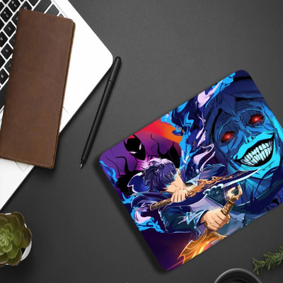 Inkaura Solo Leveling Printed Mouse Pad For Gaming - Desktop Best Anime Design 9x7 Inch Non Slip Base Mousepad(Multicolor)
