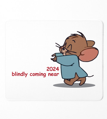 NarayaniCollectionss Come Faster 2024, Printed Mousepad On New Year Theme Mousepad(White)