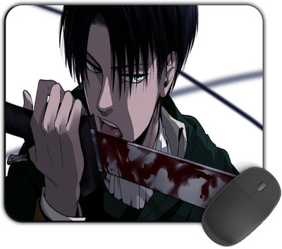 Kirmada Printed Designer Mouse Pad Blood Testing Attack On Titan Non Slip Base Mousepad(Multicolor)