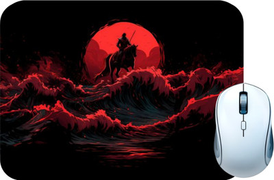 CHHAP CREATIONS anime printed high quality mousepadc, gaming mousepad 002 Non Slip Base Mousepad(Red, Black)