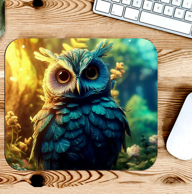 Gfylo The Hooter Owl Art Printed Mouse pad Smooth Surface and anti-Slip Mousepad(Multicolor)
