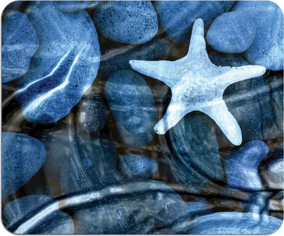 Let's Freeze Starfish & Rocks Non Slip Base Mousepad(Sea Blue)