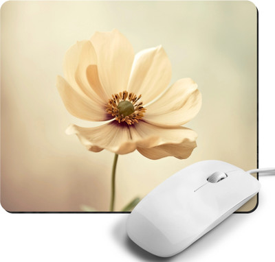 Printile Printed Mouse Pad Non Slip Base Mousepad(Off White)