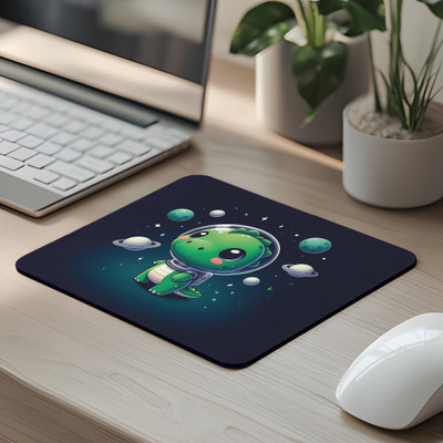 Stegos Mousepad Space Astronaut Mouse pad Laptop Rubber Base Non Slip Designer Non Slip Base Mousepad(Green)