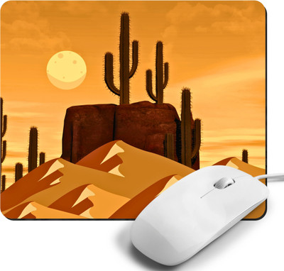 Printile Desinger mouse pad Non Slip Base Mousepad(Yellow)