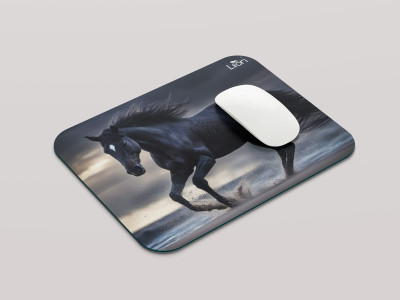leeon L-MP1-1-237-black-horse-animal L2 Non Slip Base Mousepad(Multicolor)