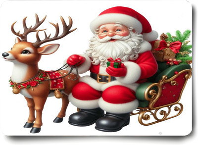 ASvik Creation Santa Claus MP-11 Gaming Mouse Pad for Gamers, Office, PC, Laptop 23x19 cm Non Slip Base Mousepad(Multicolor)