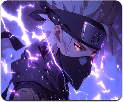 MITTRA INDIACRAFT Anime Mouse Pad Computer Naruta Kakashi Hatake Lighting Purple Non Slip Base Mousepad(Purple)
