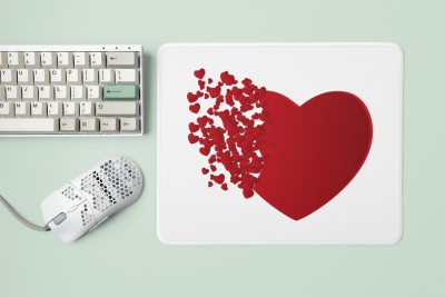 Tulip Art Heart -Valentines Themed Printed Mousepad (20cmx18cm) Mousepad(White)