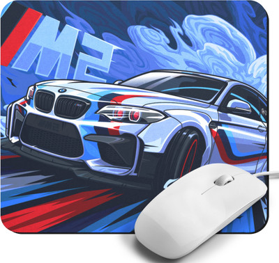 Printile SPORTS CAR PRINTED MOUSE PAD Non Slip Base Mousepad(Multicolor)