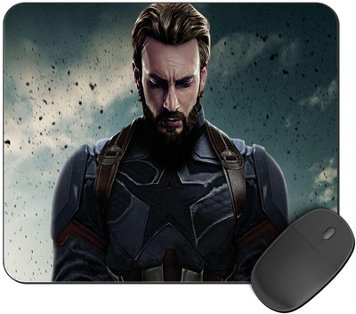 Kirmada Printed Sad Captain America Mouse Pad Super Smooth Surface Marvel Mousepad(Multicolor)