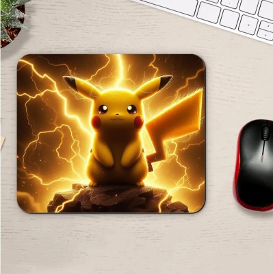 Gfylo Pikachu Thunderbolt Printed Mouse pad Smooth Surface and anti-Slip Mousepad(Multicolor)