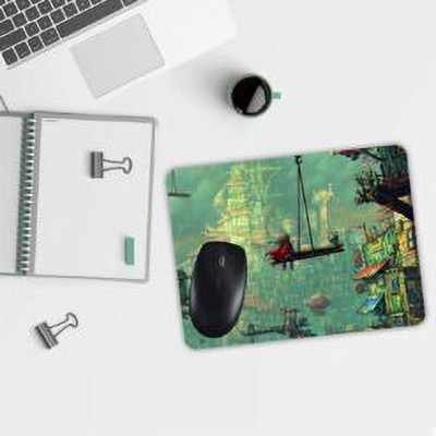 selfiegiftoo Girl Swing Different World Theme Printed Mouse Pad Non Slip Base Mousepad(Multicolor)