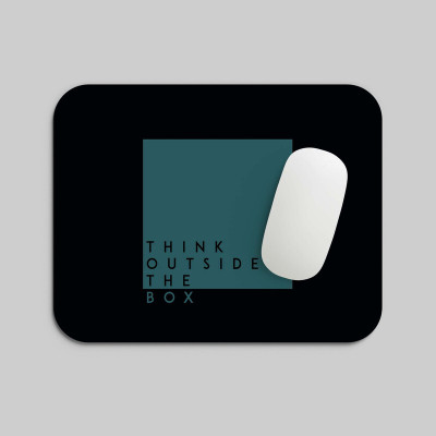 Shopx24 Think Outside The Box Black & Blue Quote Mouse Pad – Work & Game Smarter Mousepad(Multicolor)