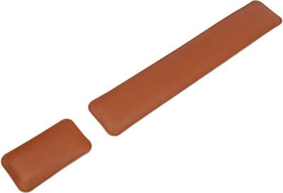 KT Mart Keyboard Wrist Rest Pad Mouse Wrist Rest Desk Pads Non Slip Base Dual Sided Mousepad(Brown)