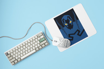 Rushaan Blue Beetle - Printed animated Mousepad for animation lovers Non Slip Base Mousepad(White)