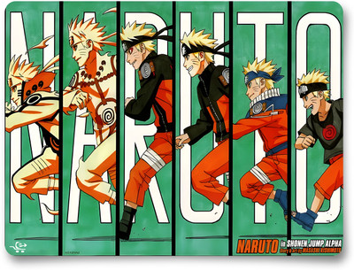 ECFAK Anime Naruto Doodle Theme Printed Mousepad (23 cm x 18 cm), Non Slip Base Mousepad(Multicolor)
