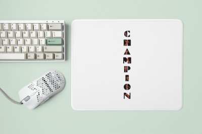 MiTrends Champion Text - Printed Mousepads(20cm x 18cm) Mousepad(White)