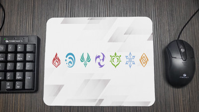 Hum Bhi Trendy Genshin Impact Elements White| Game/Anime (23 x 19 cm) Non Slip Base Mousepad(Multicolor)