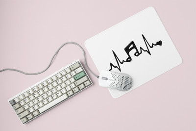 Rushaan Music is my life Printed Mousepads For Music Lovers Mousepad(White)