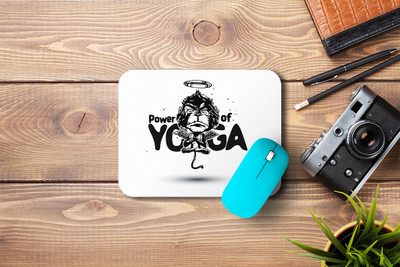 MOTIVATE BOX Non Slip Rubber Base Mousepad (23x18)cm printed design on Power Of Yoga Non Slip Base Mousepad(Black)