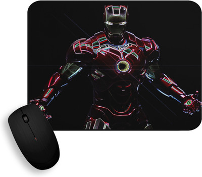 Gift Arcadia Iron Man Printed Non-Slip Rubber Base MousePad for Computer and Laptop Non Slip Base Mousepad(Red & Black)