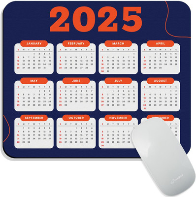 FirseBUY 2025 Calendar Mouse Pad - 1 Pcs Universal Desktop and Laptop Computer Non-Slip Non Slip Base Mousepad(Blue)