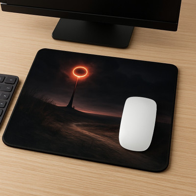 Anjtech Night Dark Ring Mousepad Non Slip Base Mousepad(Black)