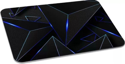 Anjtech Blue Lumina Wave Mousepad Non Slip Base Mousepad(Black, Blue)