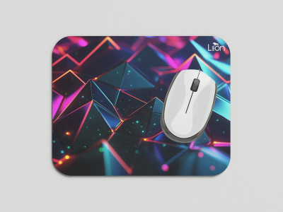 leeon L-MP1-198-3D Abstract Polygon Non Slip Base Mousepad(Multicolor)