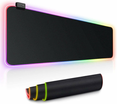FKU Large RGB Gaming Mouse Pad 14 Modes Oversized Glowing Led Extended Mousepad, Anti-Slip Rubber Base and Waterproof Surface, Extra Large Soft Led Computer Keyboard Mouse Mat Non Slip Base Mousepad(Black)