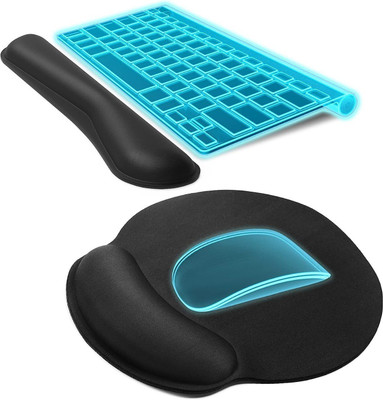 ZWEELAY Memory Foam Set Nonslip Mouse Pad Wrist Support Mousepad(Black)