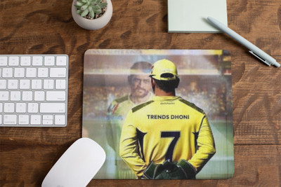 escope WaterProof Dhoni Mouse Pad Non-Slip for Computer and Laptop Non Slip Base Mousepad(Multicolor)