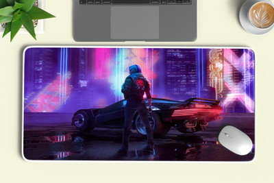 TURTLEWINGS Cyberpunk Game Backdrop Non Slip Base Mousepad(Multicolor)