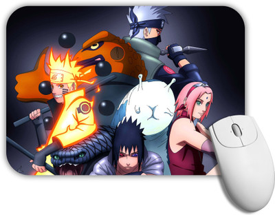 GROOFIEZ Naruto Team 7 Mouse Pad Non-Slip Rubber Base for PC Laptop (9x7 inch) Non Slip Base Mousepad(Black)