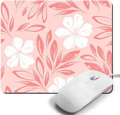 Printile MOUSE PAD 0.144 Non Slip Base Mousepad(White&Pink)