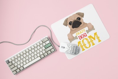MiTrends Crazy dog mom-printed Mousepads for pet lovers(20cm x 18cm) Mousepad(White)
