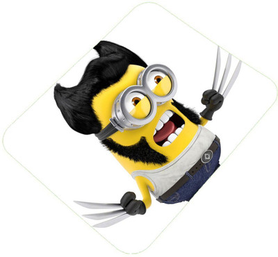 Clapcart Wolverine Minion Printed Rubber Base Mat Finish Mouse Pad Non Slip Base Mousepad(Multicolor)