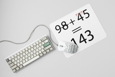 Rushaan 98+45=143 - formula themed printed mousepads for mathematics lovers(20cm x 18cm) Non Slip Base Mousepad(White) Rushaan 98+45=143 - formula themed printed mousepads for mathematics lovers(20cm x 18cm) Non Slip Base Mousepad(White)
