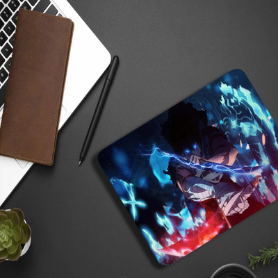 Inkaura Solo Leveling Printed Mouse Pad For Gaming - Desktop Best Anime Design 9x7 Inch Non Slip Base Mousepad(Blue)