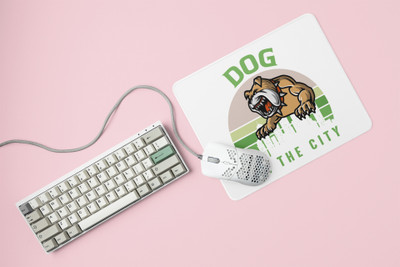 Rushaan Dog in the city -printed Mousepads for pet lovers Mousepad(White)