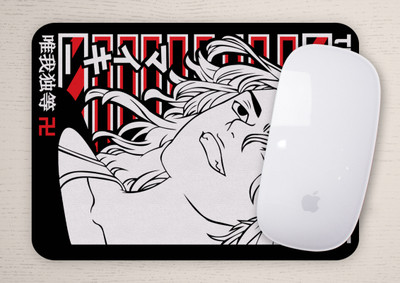 Desi Bonkers Revengers Anime Printed Rubber Base with Anti Skid Smooth Surface Mousepad(White, Red, Black)