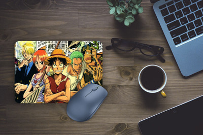 RAWAT TRADERS One Piece The Straw Hat Anime Printed Mousepad Non Slip Base Mousepad(Gray)