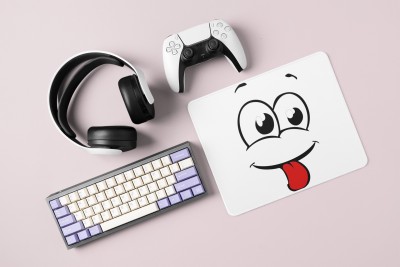 Rushaan Baby Tongue Emoji - Emoji Printed Mousepad For Emoji Lovers Mousepad(White)