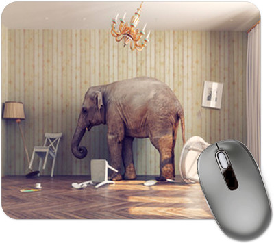 dk printing XX Elephant multi colour Printed Mouse Pad Non Slip Base Mousepad(Black)