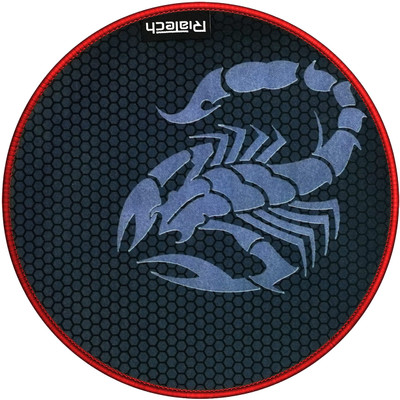 RiaTech Scorpio Print Round Mouse Pad, Stitched Antifray Edges Non Slip Base Mousepad(Black) deal from flipkart
