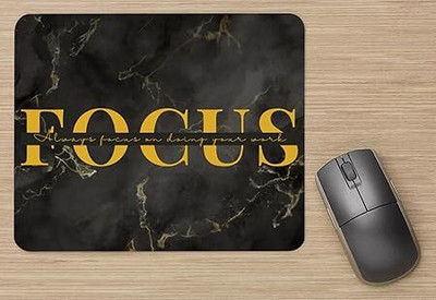 Nekko Focus Work Quote Printed MousePad for PC Laptop Desktop Office Rubber Base Mousepad(Multicolor, Printed)